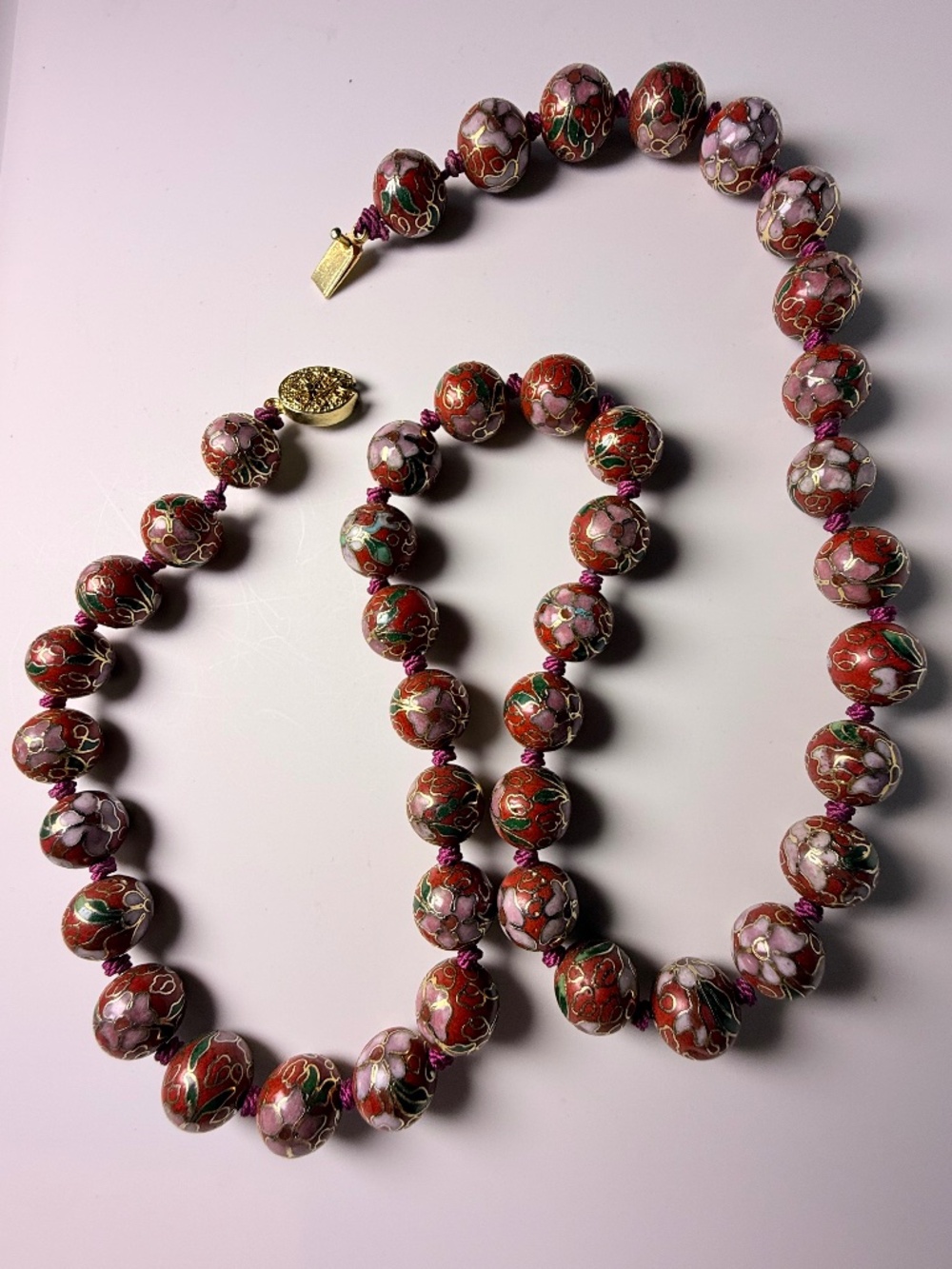 Vintage Chinese Cloisonné Beads Necklace